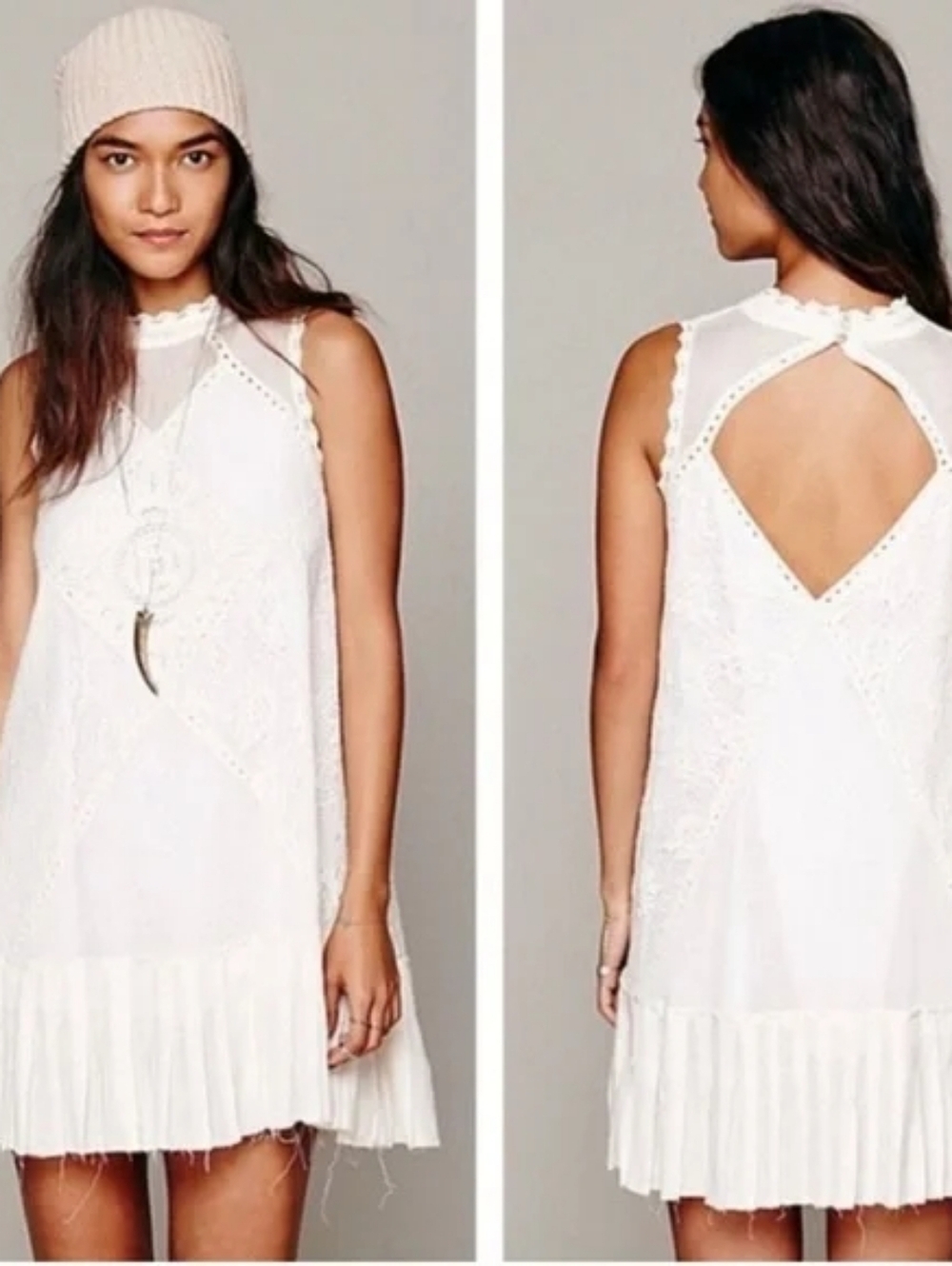 FREE PEOPLE FP ONE Ivory Angel Lace Dress Extra Small